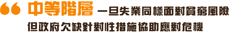 中等階層一旦失業同樣面對貧窮風險